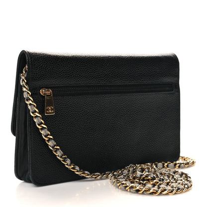 Chanel Caviar Timeless CC Wallet On Chain WOC Black 3 of 12