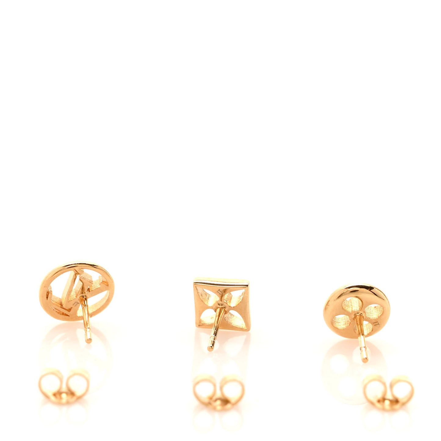 Metal Crazy In Lock Earrings Set Gold