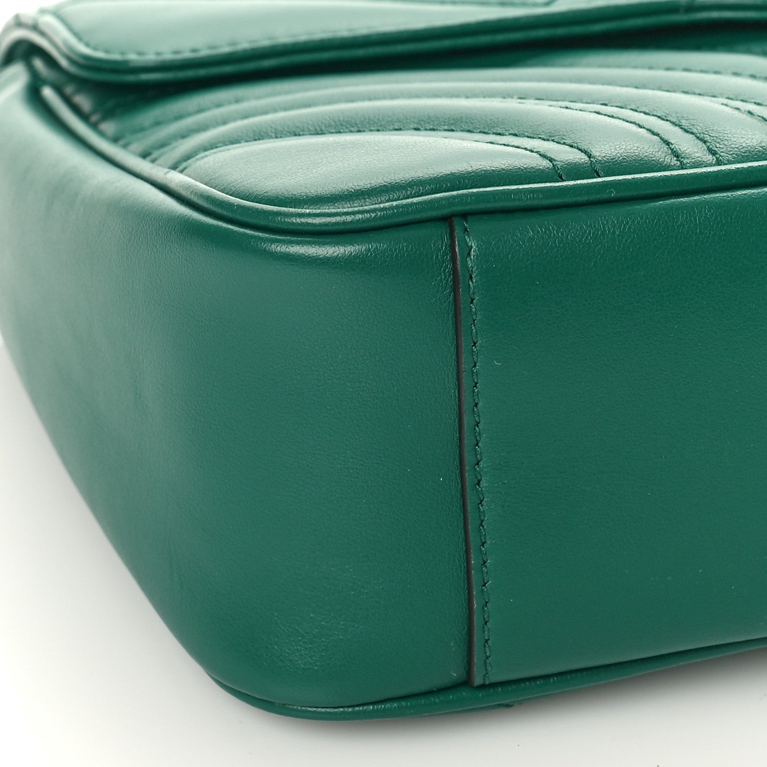 Gucci Calfskin Matelasse Small GG Marmont Shoulder Bag Emerald Green 8 of 9