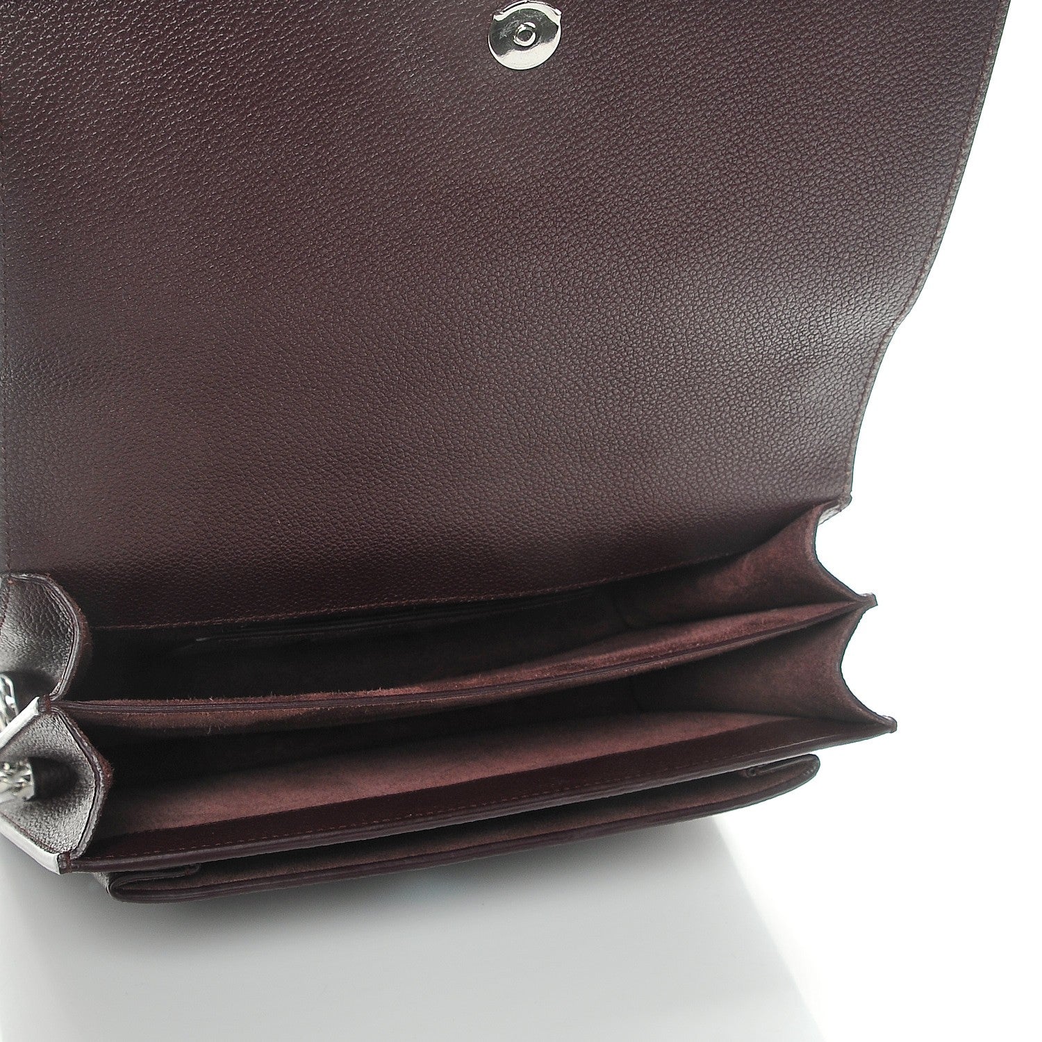 Saint Laurent Grained Calfskin Medium Monogram Sunset Bordeaux 5 of 7