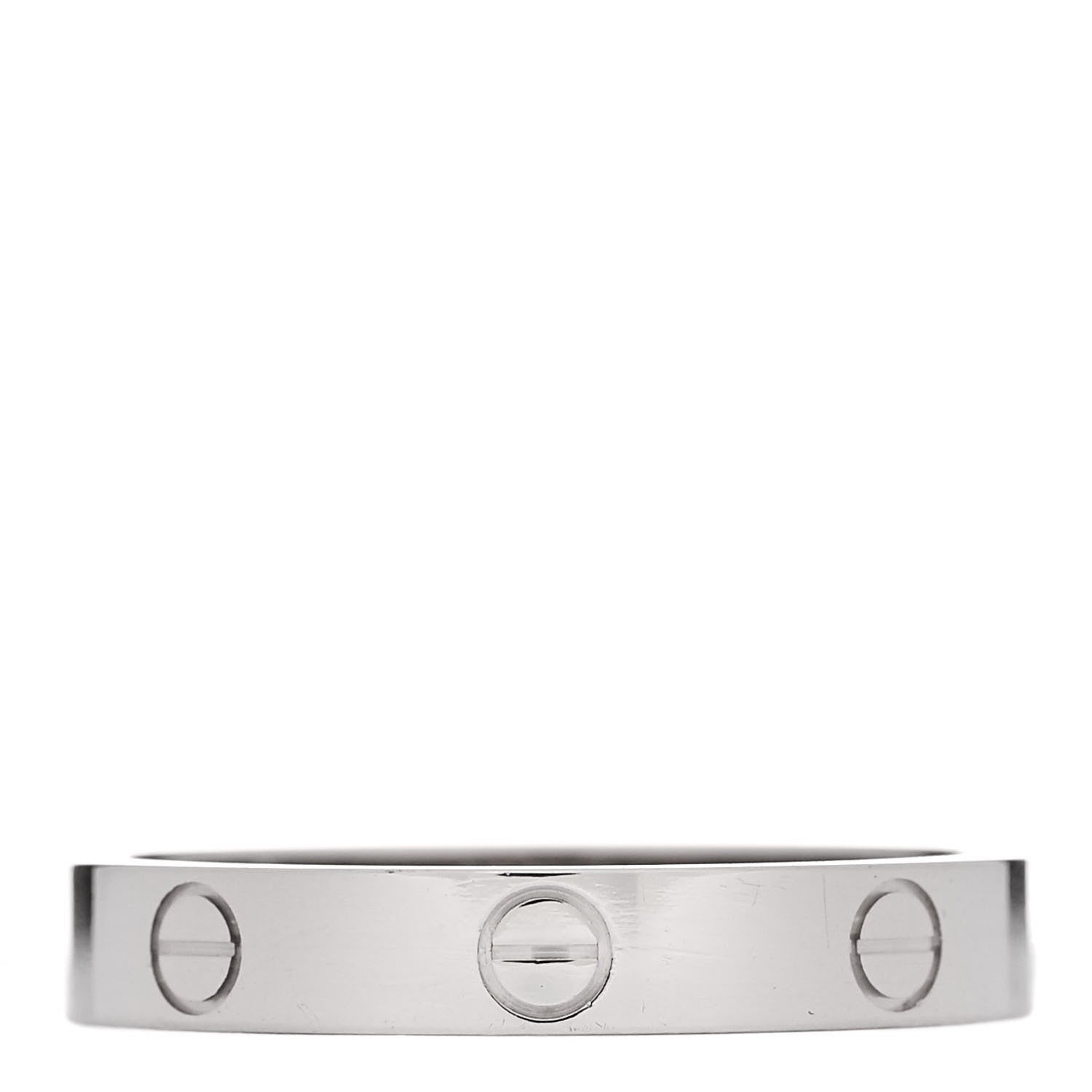 Cartier 18K White Gold 3.5mm LOVE Wedding Band Ring 61 9.5 1 of 5