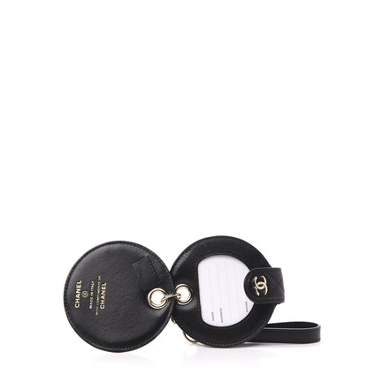 Chanel Lambskin Quilted Round Luggage Tag Black 4 of 7