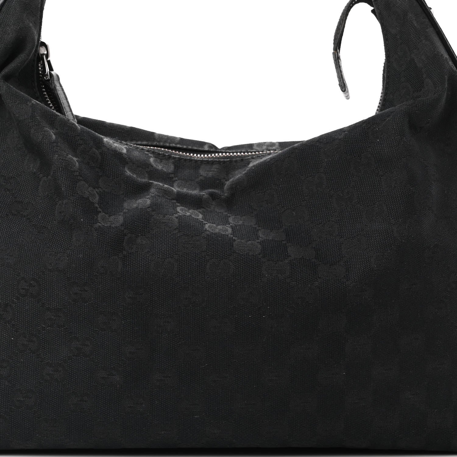 Gucci Monogram Medium Horsebit Chain Hobo Black 8 of 10