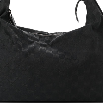 Gucci Monogram Medium Horsebit Chain Hobo Black 8 of 10
