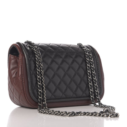 Chanel Lambskin Classic Twist Mini Rectangular Flap Black Burgundy 2 of 10