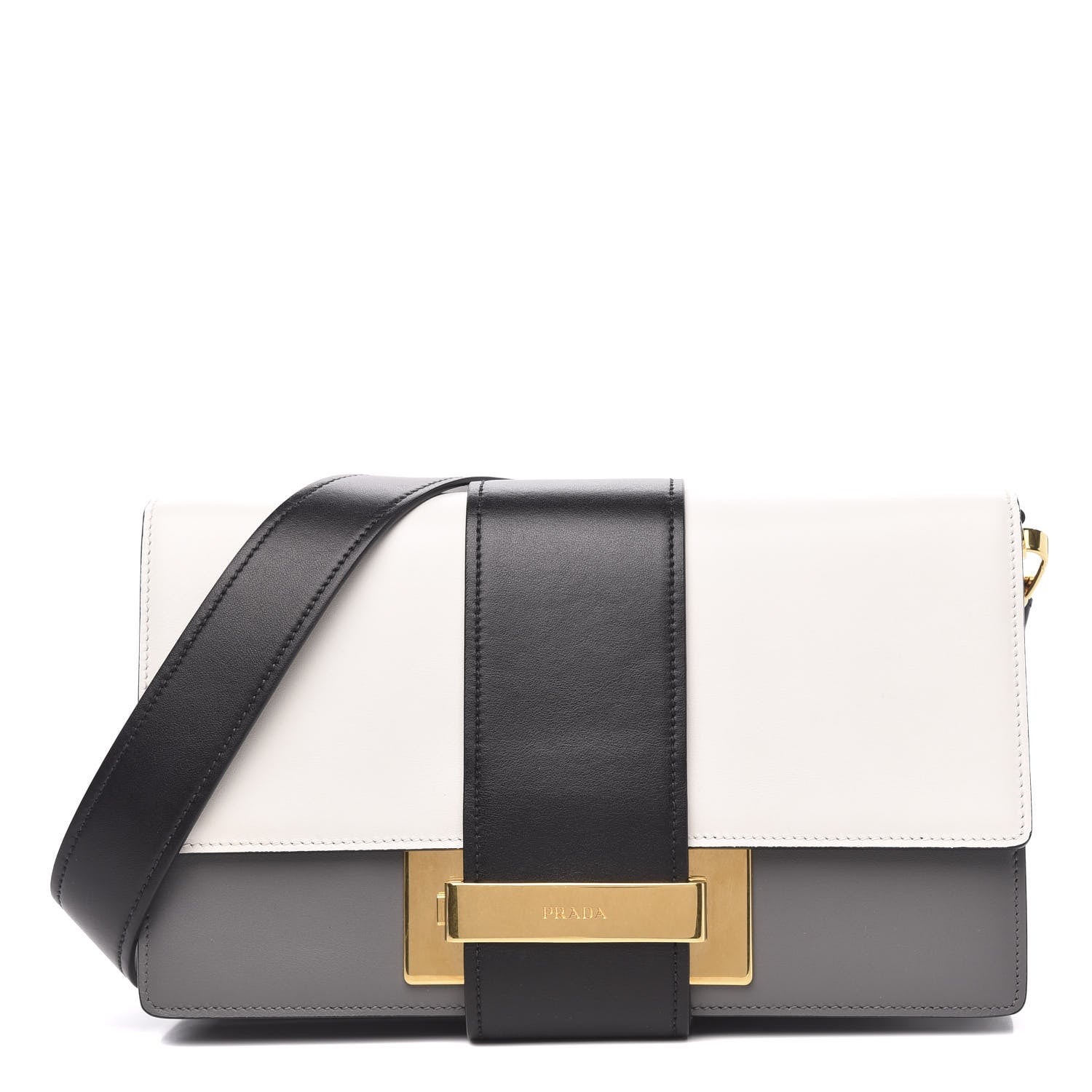 Prada City Calf Ribbon Bag Black Marmo Bianco 1 of 10
