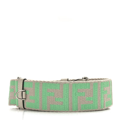 Fendi Jacquard Ribbon Vitello King FF Bi-Color Intreccio Adjustable Strap You Nuvola Edamame 2 of 4