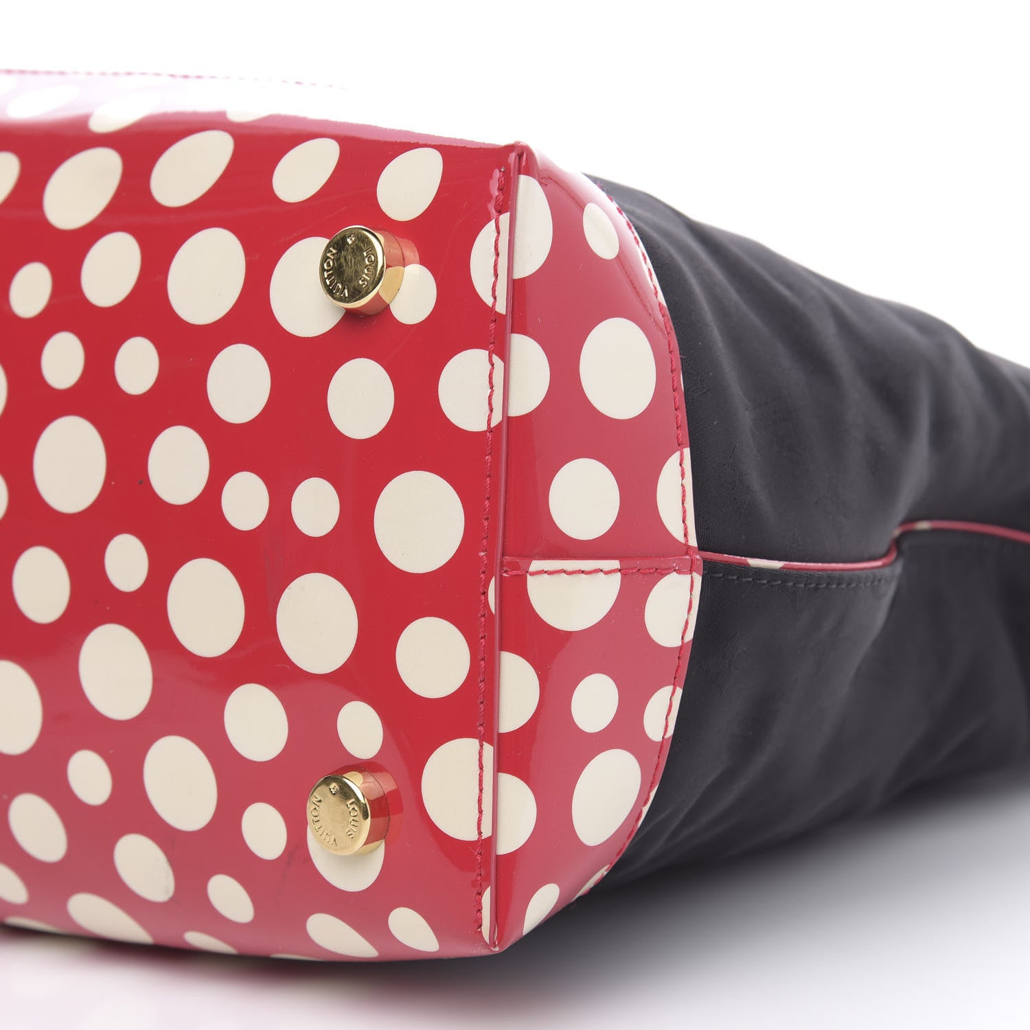 Louis Vuitton Nylon Monogram Kusama Infinity Dots Vertical Lockit Black Red 9 of 11