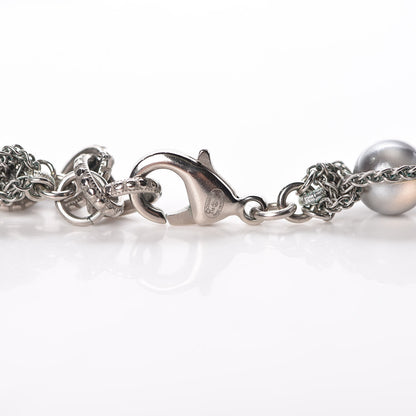Chanel Crystal Pearl Bead Chain CC Long Necklace Ruthenium 4 of 6