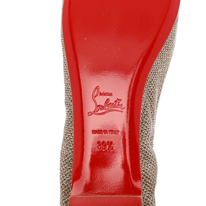 Christian Louboutin Glitter Luminor Gloriana Flat 39.5 Gold Nude 7 of 8