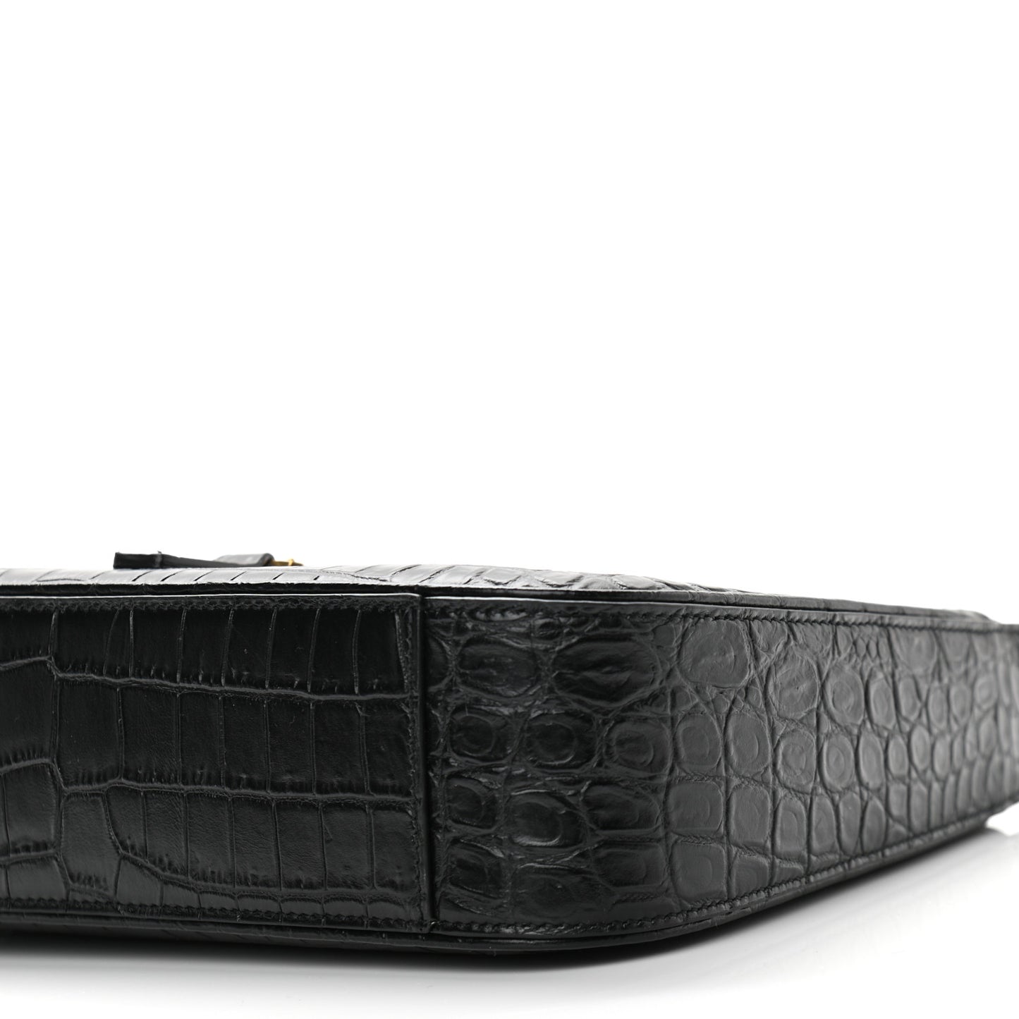 Calfskin Crocodile Embossed Le 5 A 7 Hobo Black