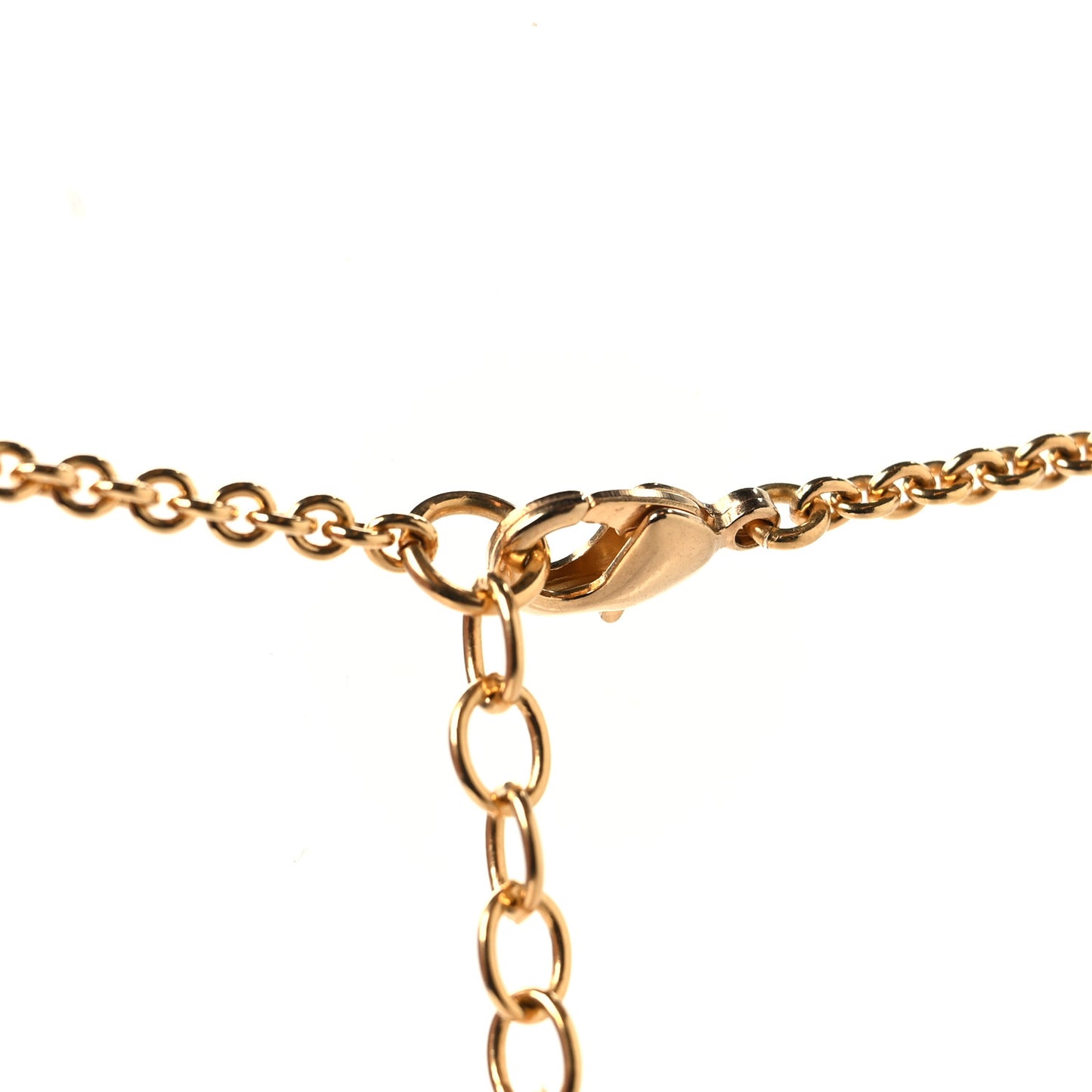 Metal Script Logo Necklace Gold