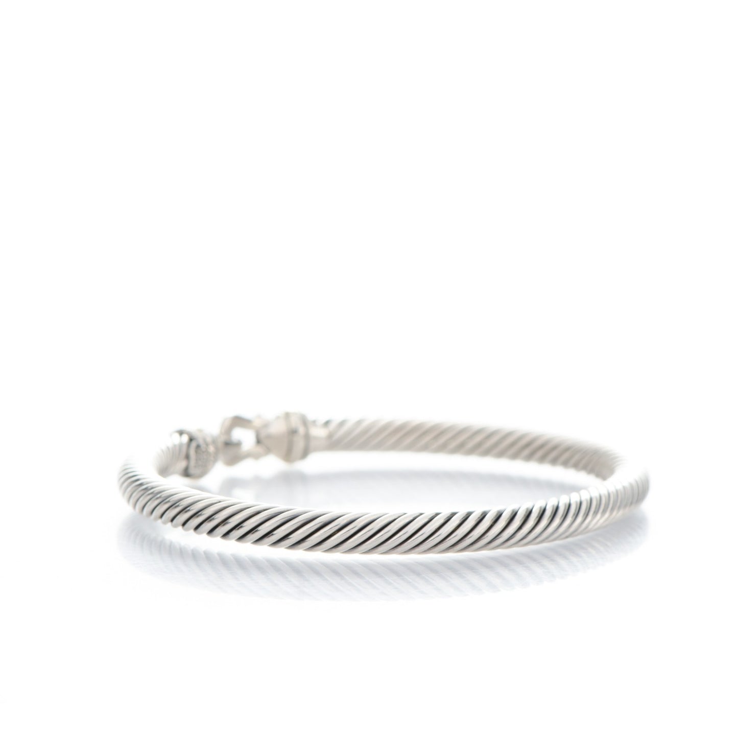Sterling Silver 18K Yellow Gold 5mm Cable Classic Buckle Bracelet