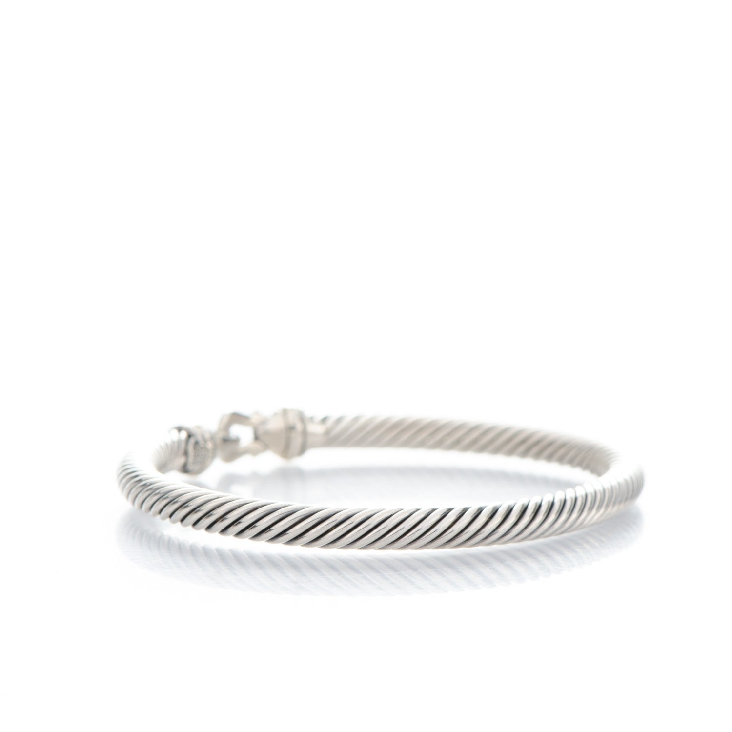 David Yurman Sterling Silver 18K Yellow Gold 5mm Cable Classic Buckle Bracelet 3 of 4
