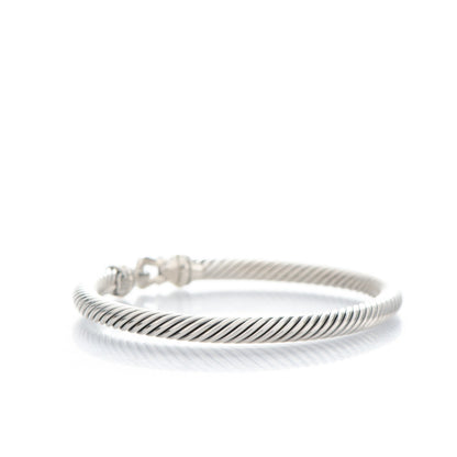 David Yurman Sterling Silver 18K Yellow Gold 5mm Cable Classic Buckle Bracelet 3 of 4