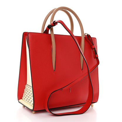 Christian Louboutin Loubi Kraft PVC Patent Calfskin Empire Medium Paloma Kraft Latte 3 of 12