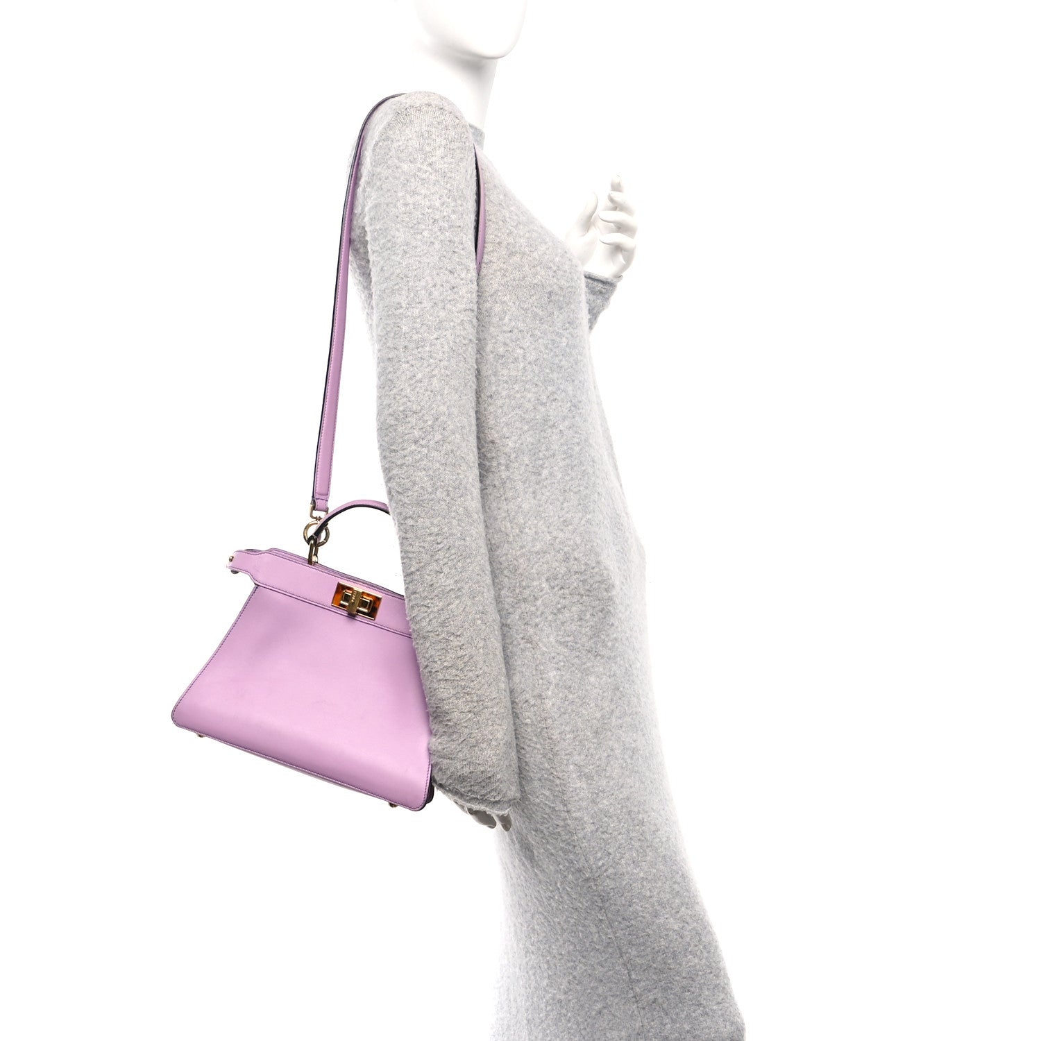 Fendi Vitello Seta Shiny Nappa Plexiglass Small Peekaboo I SEE U