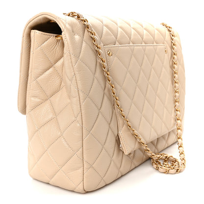 Chanel Grained Calfskin Quilted XXL Travel Flap Bag Beige 3 of 12