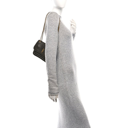 Saint Laurent Grained Lambskin Monogram Mini Niki Chain Satchel Light Musk 2 of 10