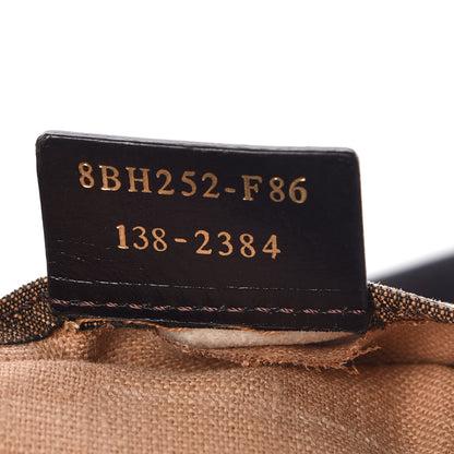 Fendi Pequin Small Shopping Tote Black Tobacco 10 of 12