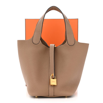 Hermes Taurillon Maurice Picotin Lock 18 PM Beige De Weimar 11 of 11