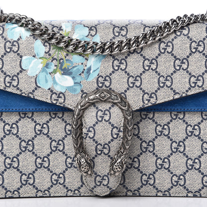 Gucci GG Supreme Monogram Blooms Small Dionysus Shoulder Bag Beige Navy Vintage Blue 8 of 14