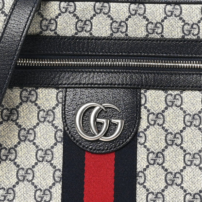 Gucci GG Supreme Monogram Textured Dollar Calfskin Web Small Ophidia Messenger Bag Beige Blue 8 of 10