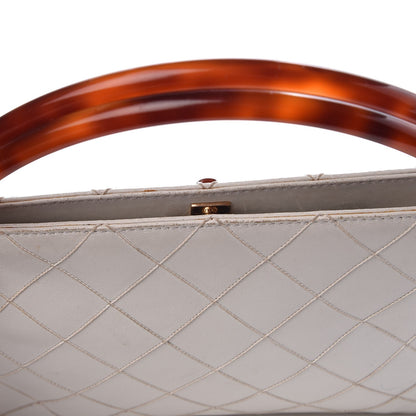 Chanel Lambskin Tortoise Handbag White 16 of 16