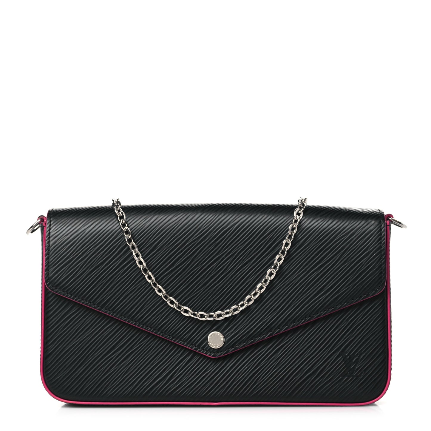 Epi Pochette Felicie Black Hot Pink