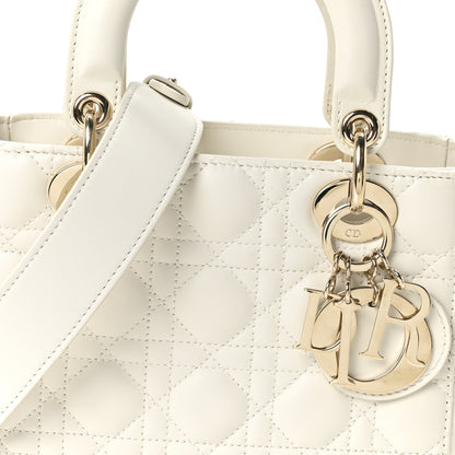 Christian Dior Lambskin Cannage Small My ABCDior Lady Dior White 8 of 10