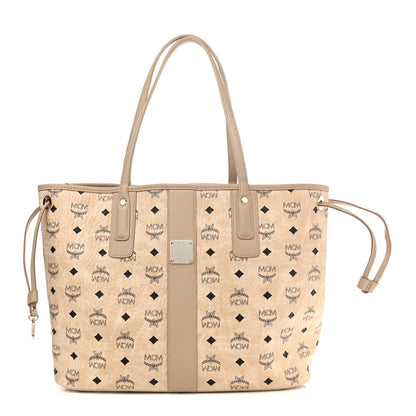MCM Visetos Medium Liz Reversible Shopper Tote Beige 3 of 17