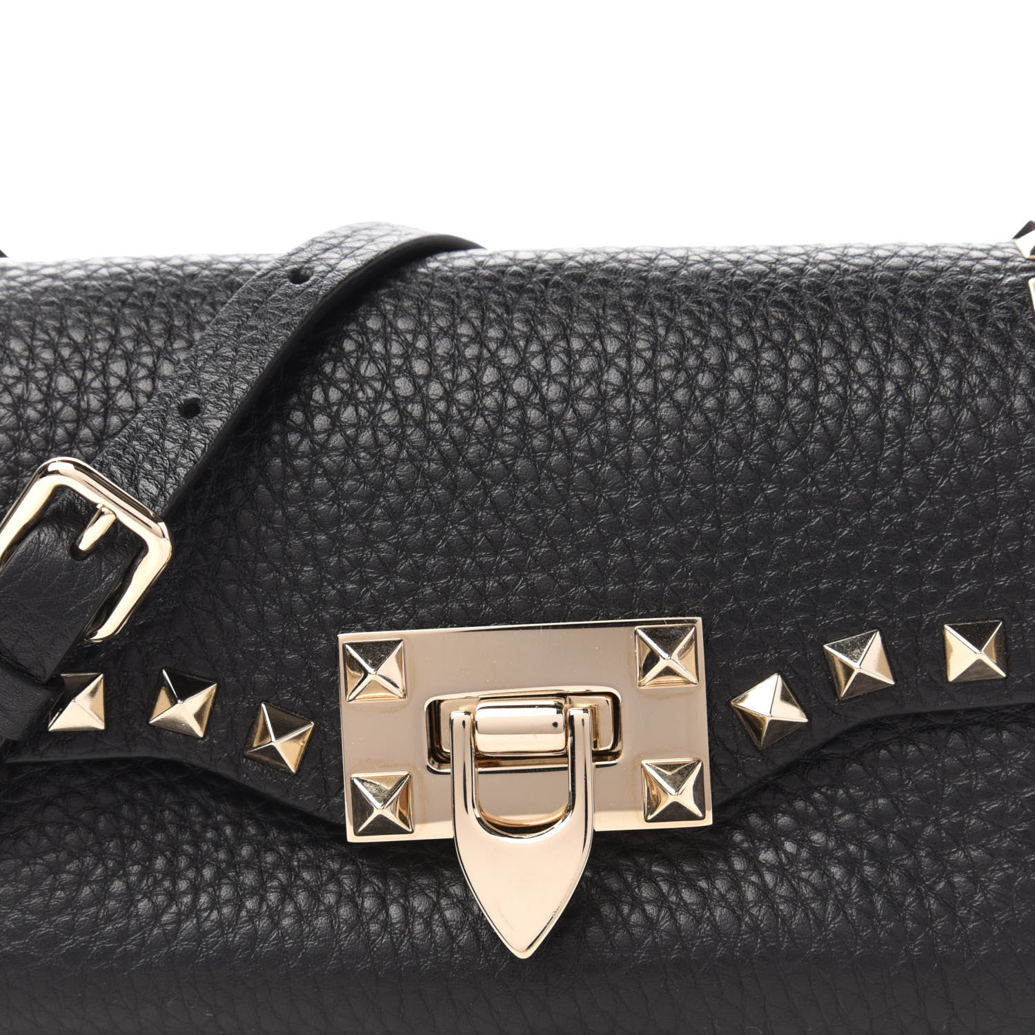 Valentino Garavani Pebbled Calfskin Mini Rockstud Crossbody Bag Black 9 of 9