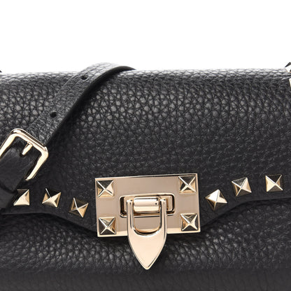Valentino Garavani Pebbled Calfskin Mini Rockstud Crossbody Bag Black 9 of 9