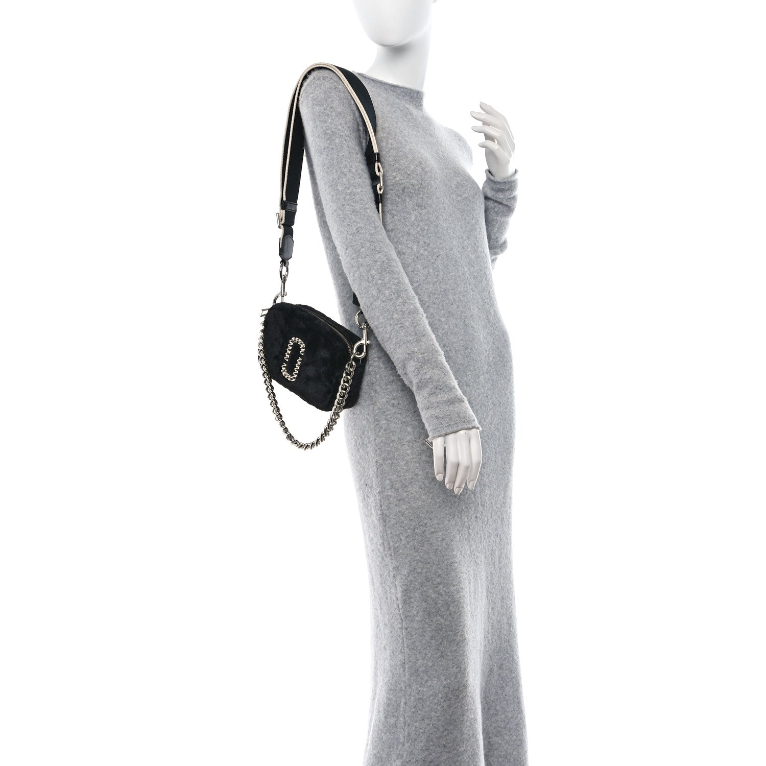 Marc Jacobs Faux Fur Plush Snapshot Camera Bag Black 2 of 9