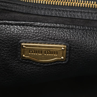 Miu Miu Goatskin Madras Bauletto Black 6 of 13