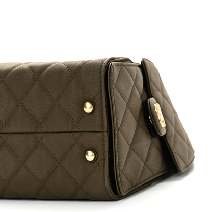 Chanel Canvas Quilted Small Chanel 25 Handbag Khaki 10 of 10