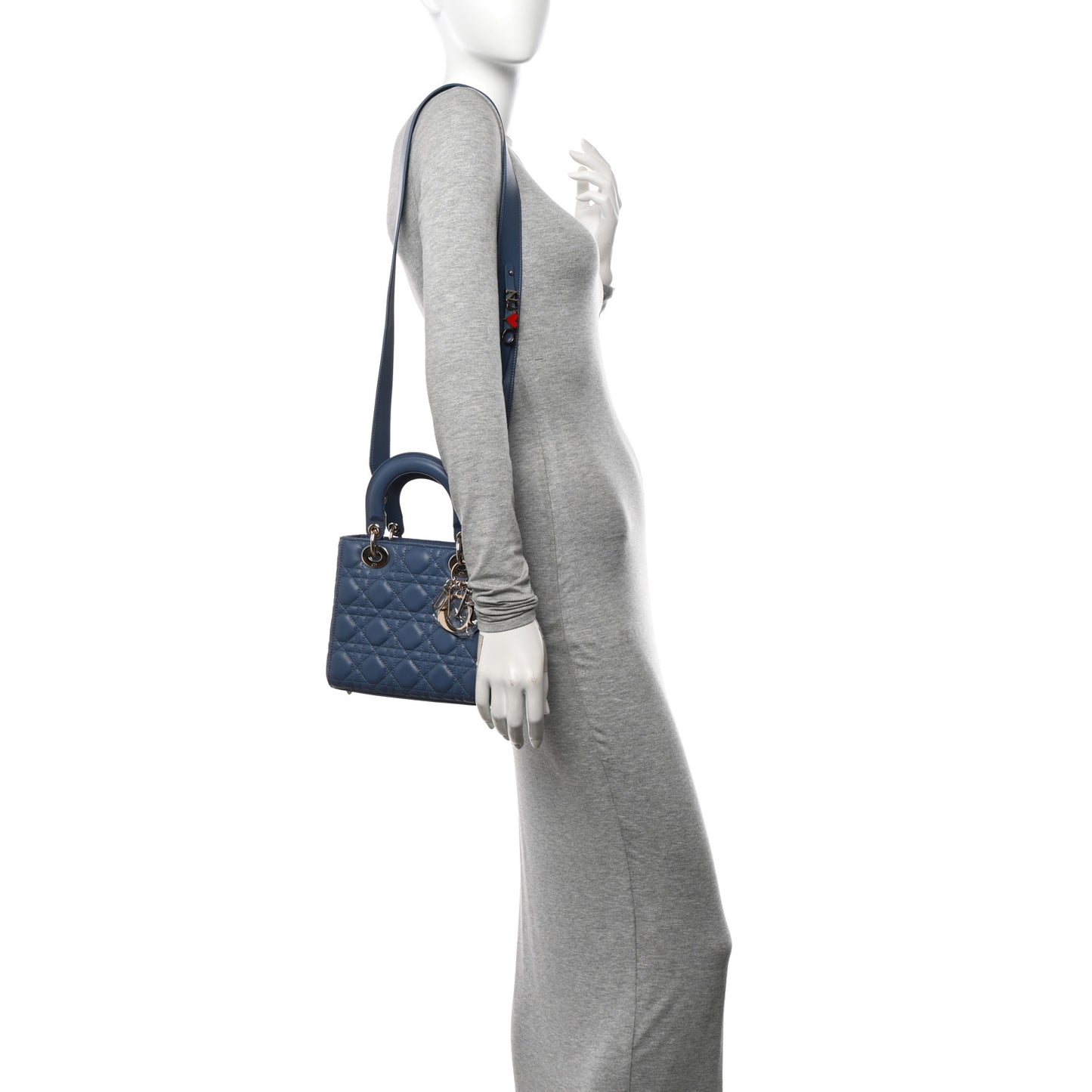 Lambskin Cannage Small My ABCDior Lady Dior Denim Blue