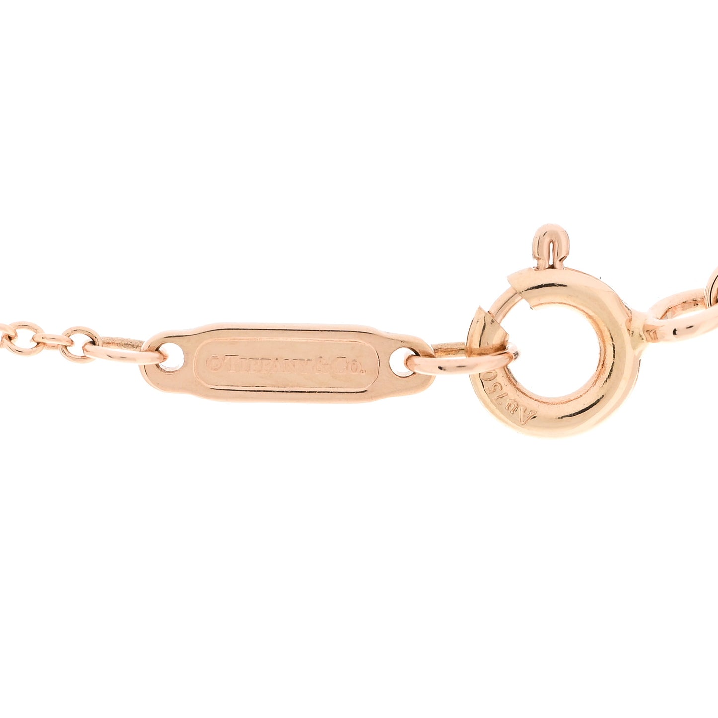 18K Rose Gold Diamond Fleur De Lis Key Bar Pendant Necklace