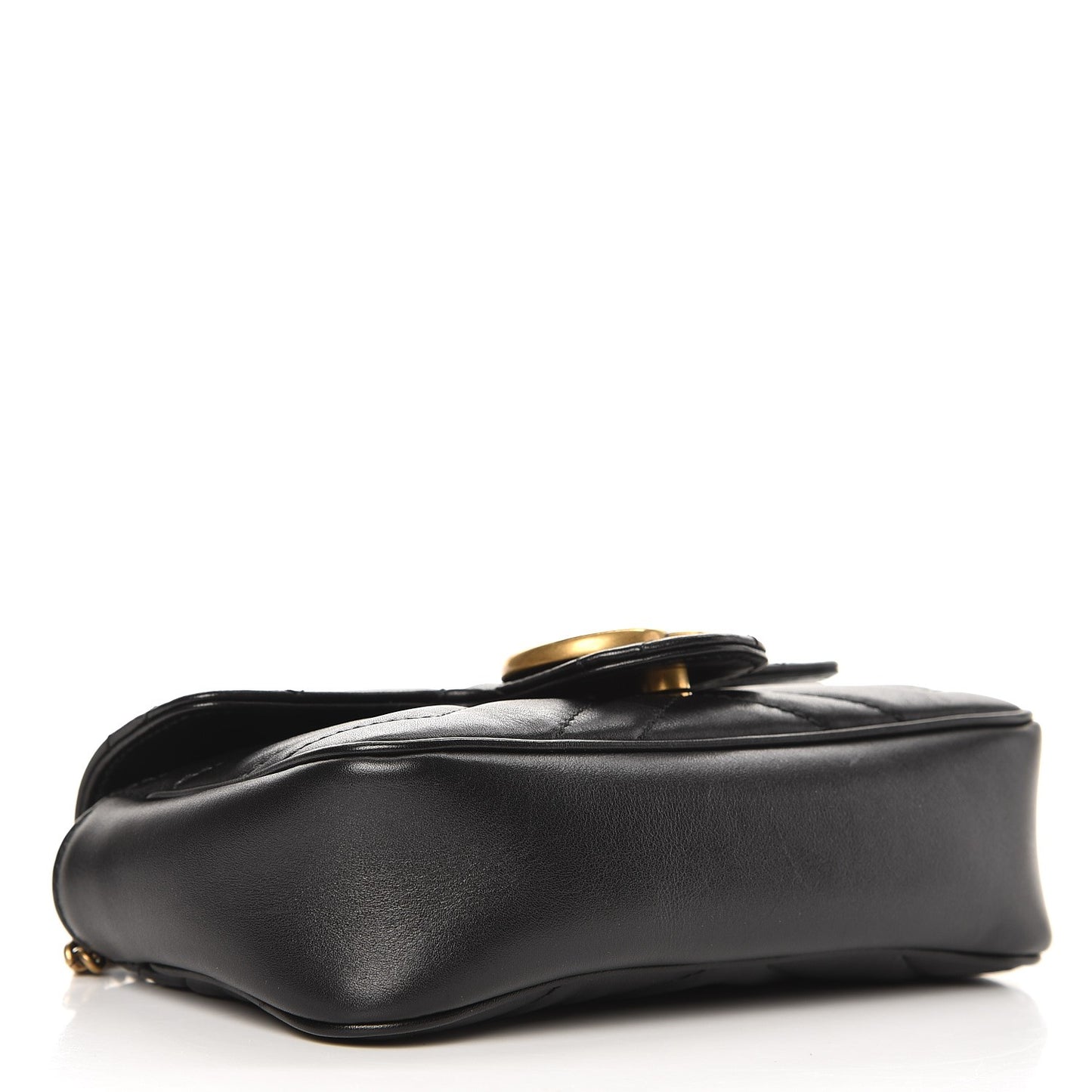 Calfskin Matelasse Super Mini GG Marmont Shoulder Bag Black