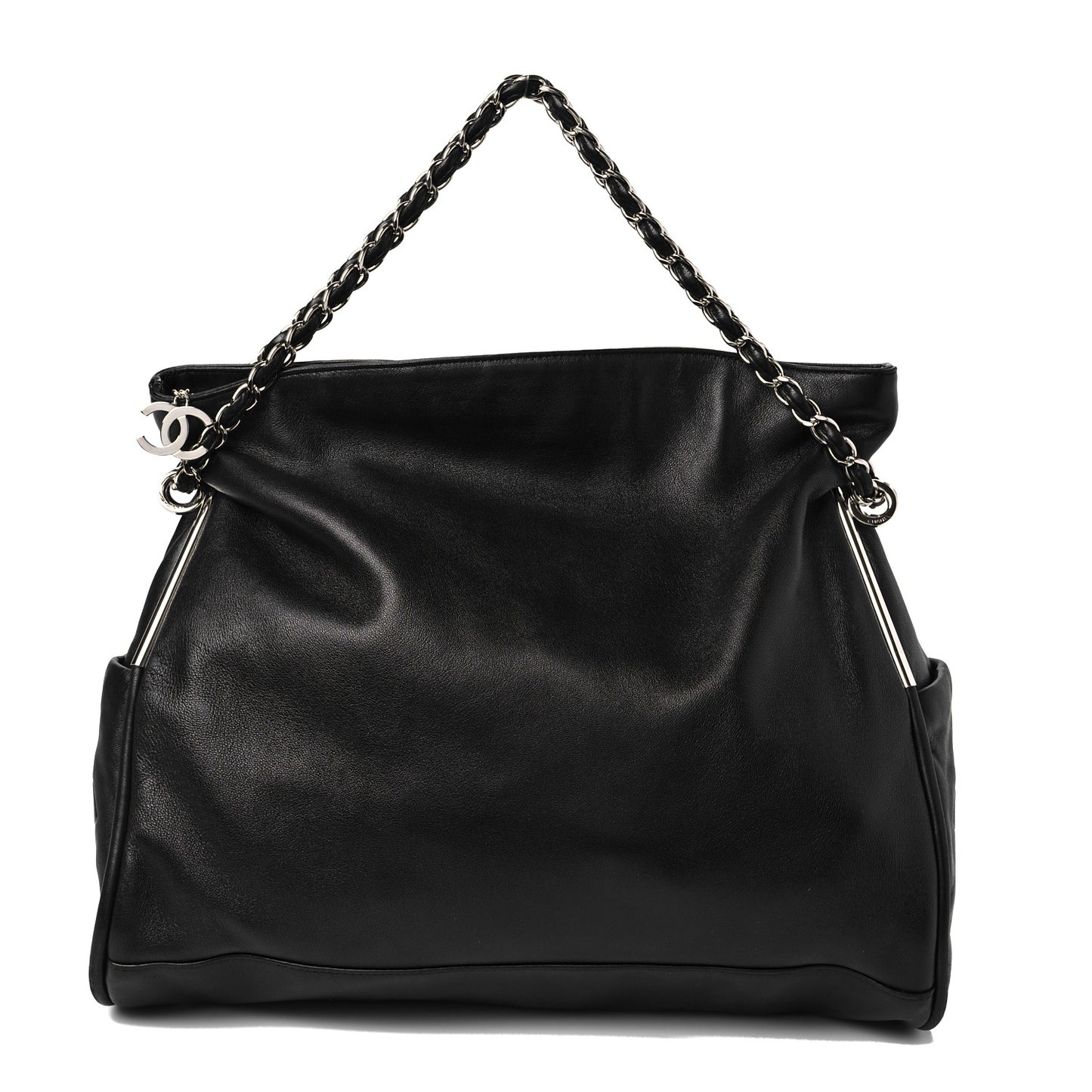 Lambskin Large Ultimate Soft Tote Black