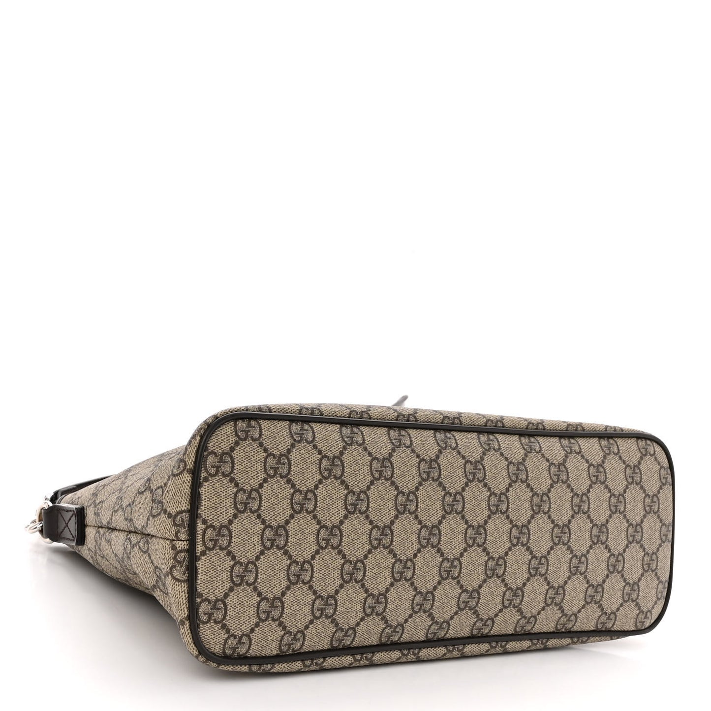 GG Supreme Monogram Small Zippered Tote Dark Brown
