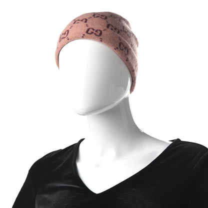Gucci Wool GG Monogram Foghina Beanie Hat L Roseate Bordeaux 2 of 5