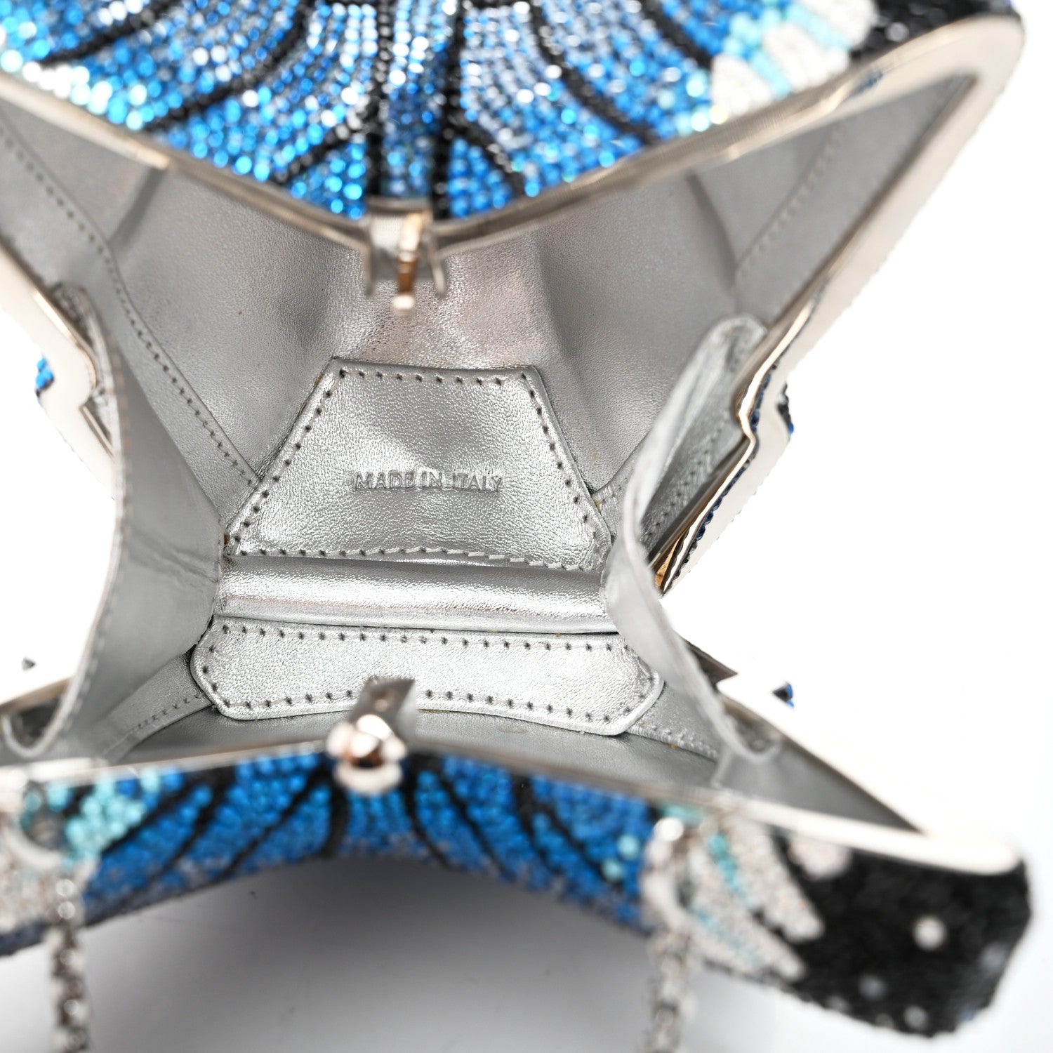 Judith Leiber Crystal Butterfly Mariposa Minaudiere Clutch Blue 5 of 13