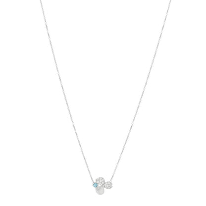 Tiffany Platinum Diamond Aquamarine Paper Flowers Pendant Necklace 1 of 3