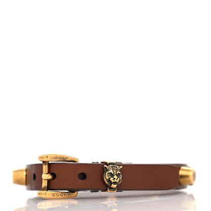 Gucci Calfskin Feline Heads Bracelet Brown 3 of 4