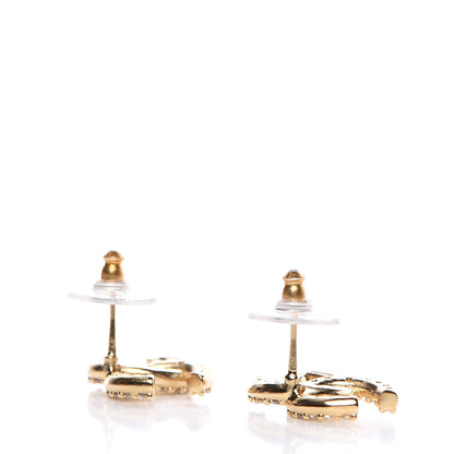 Chanel Crystal CC Earrings Gold 3 of 5