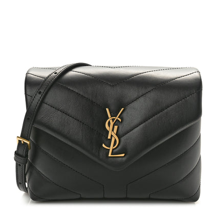 Saint Laurent Calfskin Y Quilted Monogram Toy Loulou Crossbody Bag Black 1 of 11