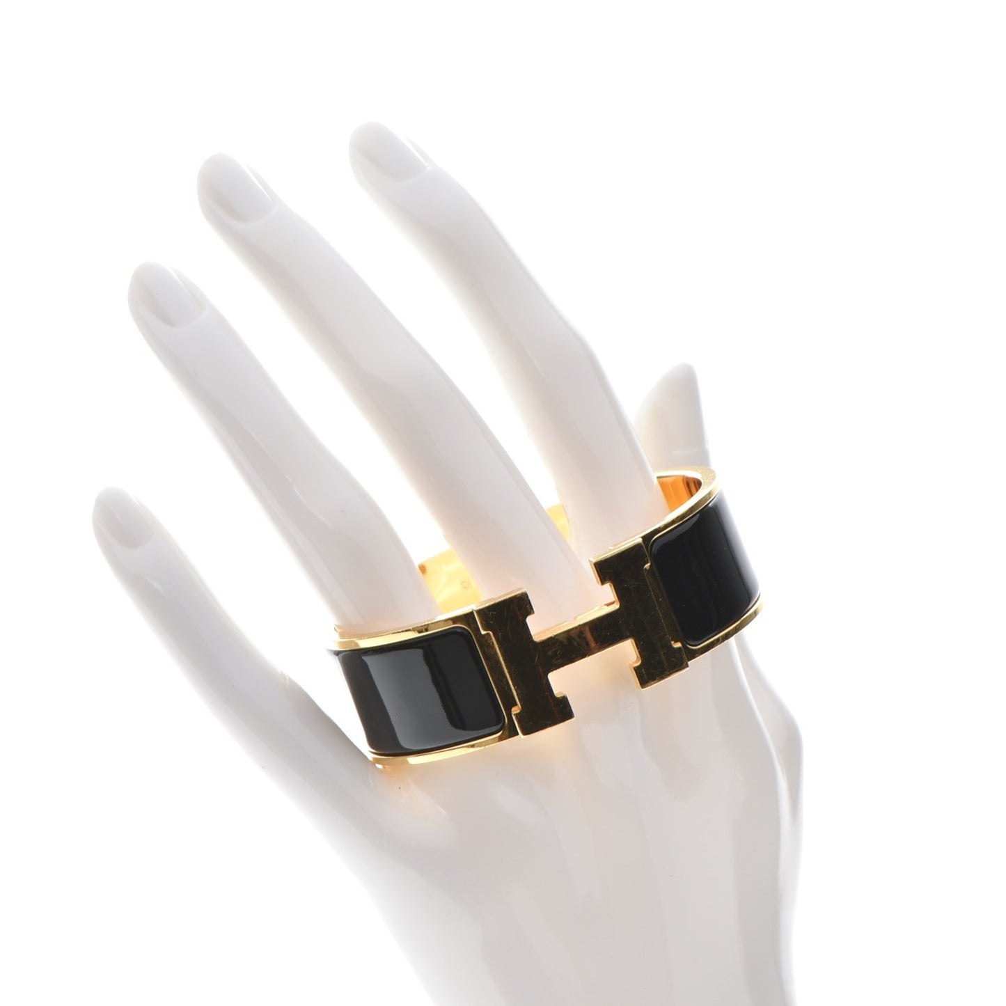 Enamel Wide Clic Clac H Bracelet PM Black