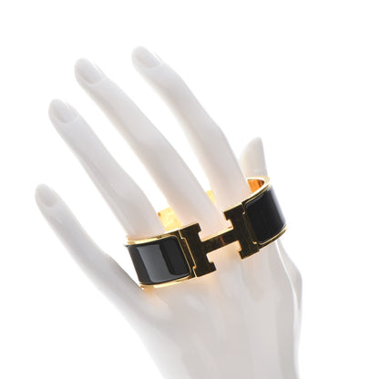 Hermes Enamel Wide Clic Clac H Bracelet PM Black 2 of 5
