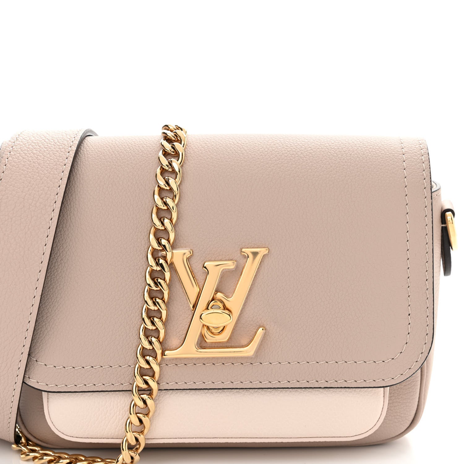 Louis Vuitton Grained Calfskin Lockme Tender Greige 7 of 10